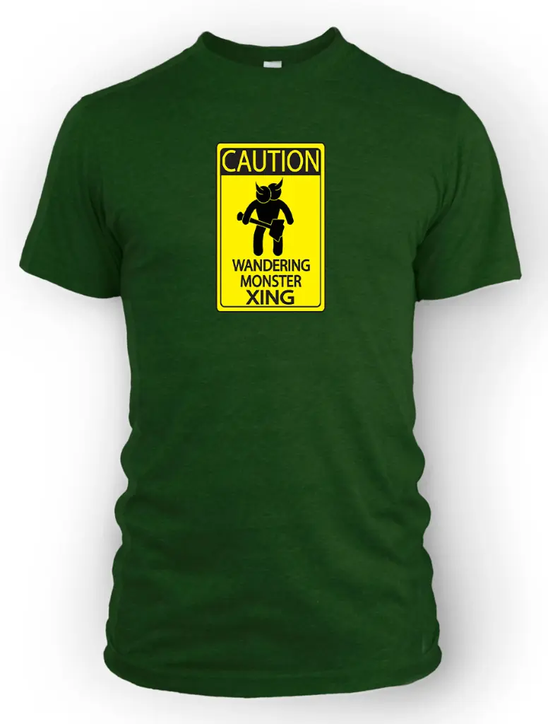 TEE-FOREST-GREEN_Wandering-Monster-XING-DTF_ART.webp